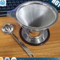 Permanent double layer fine mesh 18/8 cone shape coffee filter dripper